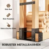 2 delige set haardhoutrek voor binnen 33,5 x 10 x 15,5cm brandhoutrek met verstelbare lengte metaal zwart 7
