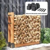 2 delige set haardhoutrek voor binnen 33,5 x 10 x 15,5cm brandhoutrek met verstelbare lengte metaal zwart 9