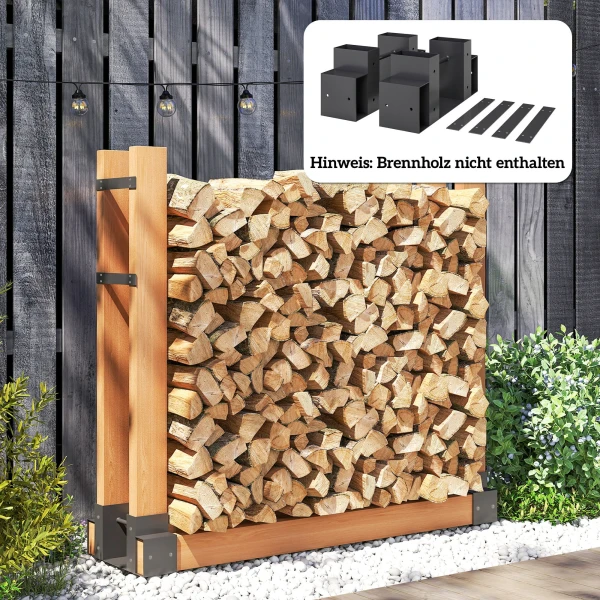 2 delige set haardhoutrek voor binnen 33,5 x 10 x 15,5cm brandhoutrek met verstelbare lengte metaal zwart 9