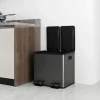 2 x 15 l dubbele vuilnisbak, pedaalopening, makkelijk te reinigen, roestvrij staal, kunststof, zwart 10