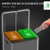 2 x 15 l dubbele vuilnisbak, pedaalopening, makkelijk te reinigen, roestvrij staal, kunststof, zwart 5