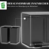 2 x 15 l dubbele vuilnisbak, pedaalopening, makkelijk te reinigen, roestvrij staal, kunststof, zwart 8