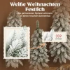 3 delige set kunstmatige met sneeuw bedekte dennenbomen, 3 maten, metalen standaard, vlamvertragend, kunststof, groen+wit 6