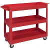 3 traps gereedschapswagen, 4 wielen, staal, 83b x 35,3t x 76h cm, rood 1
