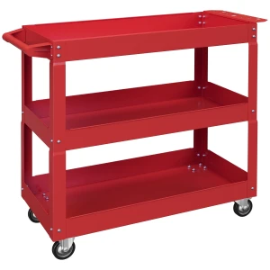 3 traps gereedschapswagen, 4 wielen, staal, 83b x 35,3t x 76h cm, rood 1