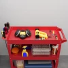 3 traps gereedschapswagen, 4 wielen, staal, 83b x 35,3t x 76h cm, rood 10