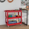 3 traps gereedschapswagen, 4 wielen, staal, 83b x 35,3t x 76h cm, rood 2