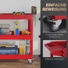 3 traps gereedschapswagen, 4 wielen, staal, 83b x 35,3t x 76h cm, rood 6