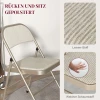 4 delige set klapstoelen, draagbare bureaustoelen, stalen poten, vouwstoel voor kantoor, receptie, wachtkamer, linnenlook beige 5