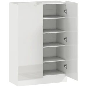 5 laags schoenenkast voor 20 paar schoenen, verstelbare planken, voor entree, gang, hout, wit 1