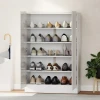 5 laags schoenenkast voor 20 paar schoenen, verstelbare planken, voor entree, gang, hout, wit 9