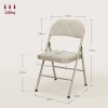 6 delige set klapstoelen, draagbare kantoorstoelen, stalen poten, vouwstoel voor kantoor, receptie, wachtkamer, linnenlook beige 4