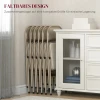 6 delige set klapstoelen, draagbare kantoorstoelen, stalen poten, vouwstoel voor kantoor, receptie, wachtkamer, linnenlook beige 7