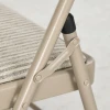 6 delige set klapstoelen, draagbare kantoorstoelen, stalen poten, vouwstoel voor kantoor, receptie, wachtkamer, linnenlook beige 9
