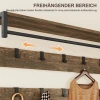 6 in 1 garderoberek met zitbank en schoenenrek, industriële stijl, 10 haken, 2 stoffen lades, metaal, bruin 6