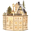 Adventskalender adventskalenderbox kerstdecoratie, led lampjes, 24 lades, natuur 10
