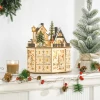 Adventskalender adventskalenderbox kerstdecoratie, led lampjes, 24 lades, natuur 2