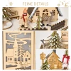 Adventskalender adventskalenderbox kerstdecoratie, led lampjes, 24 lades, natuur 7