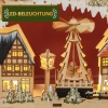 Adventskalender, kerstdorp, 18 leds, 24 laden, herbruikbaar, 45 x 9 x 42,5 cm 5