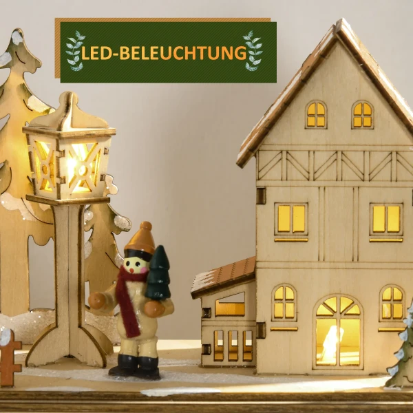 Adventskalender om te vullen 24 lades vakken kerstkalender met led lichten natuurhout 36 x 9 x 52 cm 5