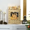 Adventskalender om te vullen 24 lades vakken kerstkalender met led lichten natuurhout 36 x 9 x 52 cm 8