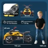 Aiyaplay elektrisch kindervoertuig, omgekeerd driewieler design, batterij aangedreven, mp3 speler, claxon, 2 snelheden, led lampen, 3 8 jaar, geel 4