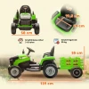 Aiyaplay elektrische kindtractor, opzit tractor met afstandsbediening, zachte start, voor kinderen van 3 8 jaar, groen 4