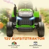 Aiyaplay elektrische kindtractor, opzit tractor met afstandsbediening, zachte start, voor kinderen van 3 8 jaar, groen 5