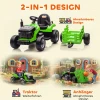 Aiyaplay elektrische kindtractor, opzit tractor met afstandsbediening, zachte start, voor kinderen van 3 8 jaar, groen 6