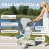 Aiyaplay kinder driewieler, omvormbare baby buggy, 5 in 1 ontwerp, afneembare duwstang, verstelbaar, veiligheidsgordel, opbergtas, 1 3 jaar, crèmewit 10