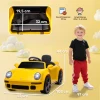 Aiyaplay kinder elektrische auto, 12v kinderwagen met afstandsbediening, zachte start, mp3 speler, led lampen, claxon, energie indicator, geel 4