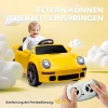 Aiyaplay kinder elektrische auto, 12v kinderwagen met afstandsbediening, zachte start, mp3 speler, led lampen, claxon, energie indicator, geel 8