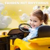 Aiyaplay kinder elektrische auto, 12v kinderwagen met afstandsbediening, zachte start, mp3 speler, led lampen, claxon, energie indicator, geel 9