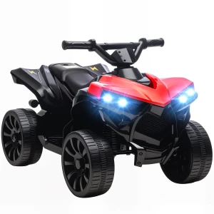 Aiyaplay kinder quad elektrisch 6v kinderquad met vooruit , achteruitfunctie, muziek, led koplampen rood 1