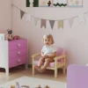 Aiyaplay kinderstoel, kinderbank met houten frame, corduroy look, gestoffeerde kinderstoel voor kinderen van 3 8 jaar, voor kinderkamer, speelkamer, roze 2