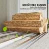 Brandhout schuur, brandhout onderstand, staal, verhoogde vloer, schuin dak, 150 x 66,5 x 150 cm, donkergrijs 6