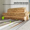 Brandhout schuur, brandhout onderstand, staal, verhoogde vloer, schuin dak, 213 x 66,5 x 150 cm, donkergrijs 6