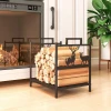 Brandhoutrek voor binnen 42,5 x 33,5 x 43 cm brandhoutrek voor open haard oven van metaal zwart 10