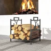 Brandhoutrek voor binnen 42,5 x 33,5 x 43 cm brandhoutrek voor open haard oven van metaal zwart 8