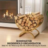 Brandhoutrek voor binnen 46 x 36 x 41cm brandhoutrek voor open haard oven metaal goud 5