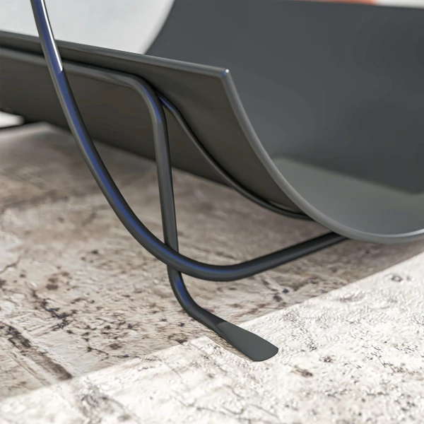 Brandhoutrek voor binnen 51 x 38 x 33cm geometrisch brandhoutrek met metalen handvat, zwart 10