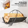 Brandhoutrek voor binnen 51 x 38 x 33cm geometrisch brandhoutrek met metalen handvat, zwart 5