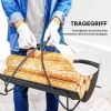 Brandhoutrek voor binnen 51 x 38 x 33cm geometrisch brandhoutrek met metalen handvat, zwart 6