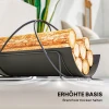 Brandhoutrek voor binnen 51 x 38 x 33cm geometrisch brandhoutrek met metalen handvat, zwart 7