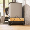 Brandhoutrek voor binnen 51 x 38 x 33cm geometrisch brandhoutrek met metalen handvat, zwart 8