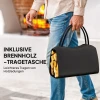Brandhoutrek voor binnen 53 x 33 x 43 cm brandhoutrek met draagtas metaal zwart 6
