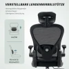Bureaustoel ergonomische bureaustoel met opklapbare armleuningen, verstelbare lendensteun zwart 6