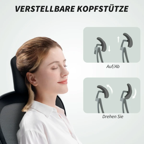 Bureaustoel ergonomische bureaustoel met opklapbare armleuningen, verstelbare lendensteun zwart 7