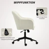 Bureaustoel met stoffen bekleding in fluweeloptiek, make up stoel met gebogen rugleuning, voor slaapkamer, woonkamer, beige 7