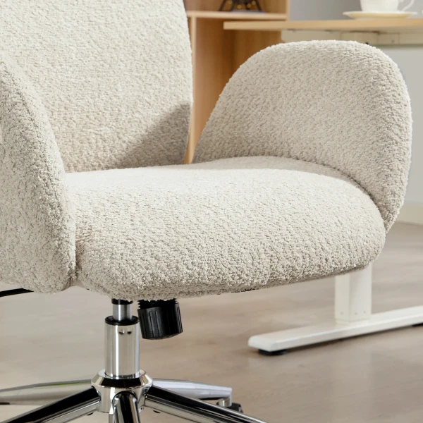 Bureaustoel met verstelbare hoofdsteun, ergonomische bureaustoel, kantelfunctie, in hoogte verstelbaar, grijs wit 10
